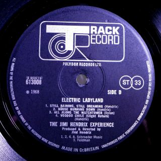JIMI HENDRIX ELECTRIC LADYLAND ULTRA - RARE ORIG ' 68 UK TRACK 2LP SET w/BLUE PRINT 11
