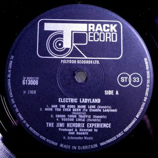 JIMI HENDRIX ELECTRIC LADYLAND ULTRA - RARE ORIG ' 68 UK TRACK 2LP SET w/BLUE PRINT 12