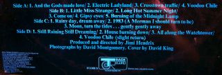 JIMI HENDRIX ELECTRIC LADYLAND ULTRA - RARE ORIG ' 68 UK TRACK 2LP SET w/BLUE PRINT 6