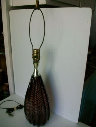 Vintage MURANO Mid Century Italian ZEBRATI Art Glass Tall Table Lamp 5