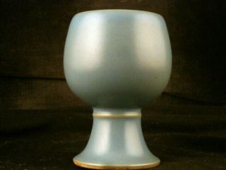 Wow Chinese Ming Dy Jiajing Grey Glaze Porcelain High Heel Cup