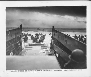 Wwii 1944 Us Coast Guard D - Day Normandy Landing Photogi 