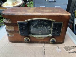 Zenith Vtg Tube Radio Wooden Desk Top Rca Wood Short Wave 1940s Antique