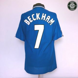 Beckham 7 Manchester United Vintage Umbro Cl 3rd Football Shirt 1997/98 (l)