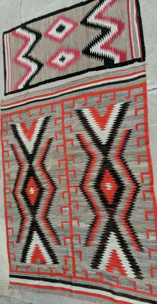 Vintage Hand Woven Mexican Latin American Weaving Wool Rug And Runner
