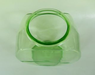 Vintage Vaseline Glass Fish Bowl Green Depression Uranium Glass 7