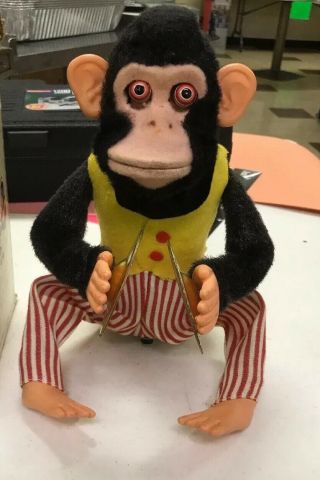 Vintage Battery Operated Musical Jolly Chimp Monkey Box 2