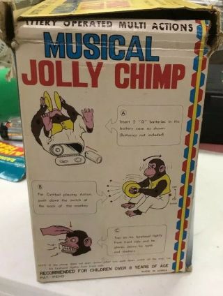 Vintage Battery Operated Musical Jolly Chimp Monkey Box 6