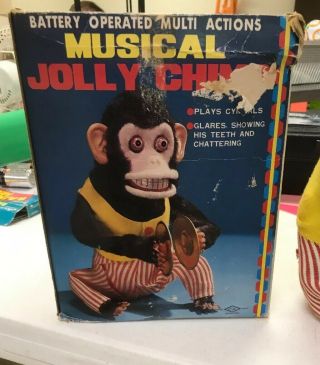 Vintage Battery Operated Musical Jolly Chimp Monkey Box 8