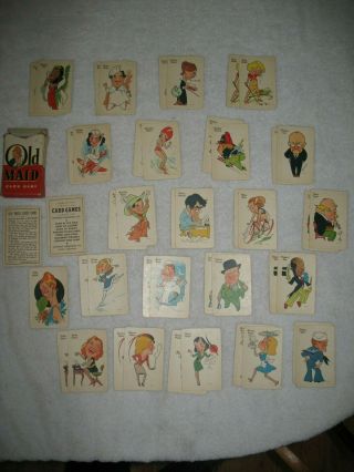 Vintage Whitman Old Maid Card Game No.  3009 - Complete W/ All (45) Cards