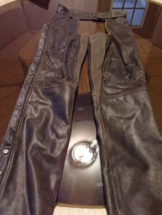 Harley Davidson Vintage Billings Distressed Brown Leather Chaps Men 