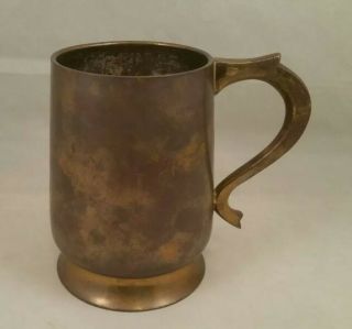 Vintage 16 Ounce Brass Collectible Mug Cup Stein Jjs Carved Initials