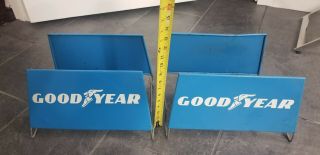 (2) Rare Vintage Goodyear Tires Tire Advertising Store Display Tire Holder