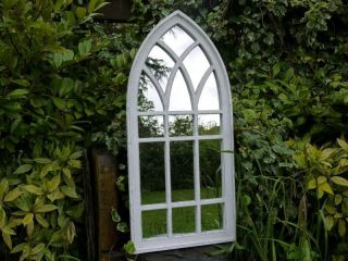 Large Arch Wall Mirror Vintage White Gothic Style Large Wall Mirror