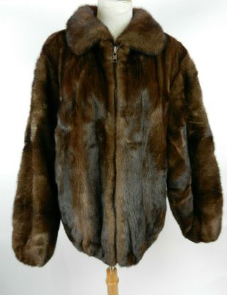 Furs By Richard - Donald Wilmington Del Xl Mink Fur Jacket Coat Dark Brown Heavy
