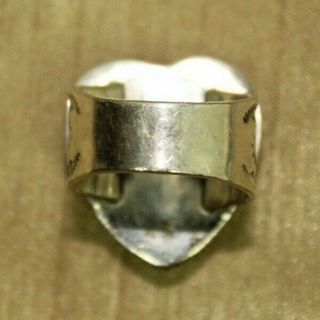 Vintage Dan Dodson Native American Sterling Silver Spiny Oyster Heart Ring Sz 5 8