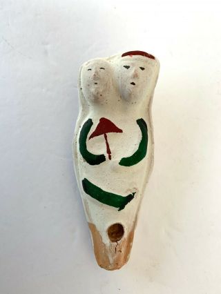 Vintage Japanese Mingei Ceramic Figure Whistle