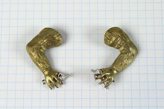 Linda Hesh ' s Hand Shake brass & sterling earrings - Artist made & 4