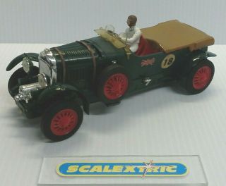 FRENCH SCALEXTRIC Tri - ang Vintage 1960 ' s BENTLEY 4.  5L ' 1929 ' C64 (,) GREEN 2