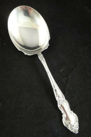 Large Watson Co.  Sterling Silver 8 3/4” Serving Spoon.  Meadow Rose.  Early 20th C