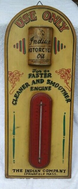 Indian Motorcycle Oil Thermometer Vtg.