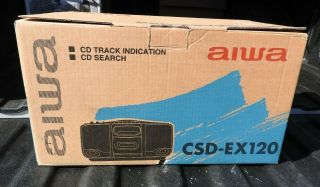 Vintage Aiwa Csd - Ex120 Am/fm Radio Cd Cassette Player Ac/dc Boombox