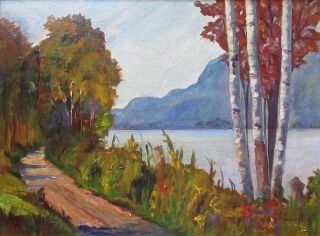 Vintage 1960 ' s Impressionist England Autumn Landscape Oil Painting,  Signed 2