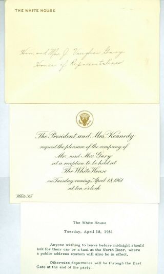 Vintage 1961 President John F.  Kennedy White House Reception Invitation Card W/e