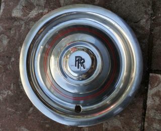 Vintage Rolls Royce Hubcap Red Strips Black Rr