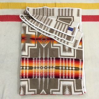 Vintage Pendleton Usa Beaver State Wool/cotton Geometric Native Blanket 72 X 50