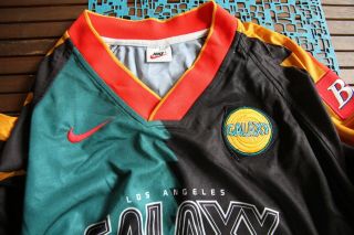 Vintage La Galaxy Mls Soccer Long Sleeve Jersey Nike Sz L Large 22 Kirk