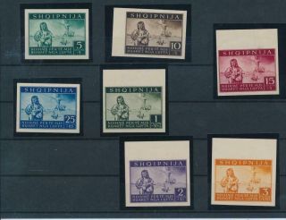 [g14115] Albania 1944 Occupation Rare Set Very Fine Mnh Stamps Imperf Val $5250