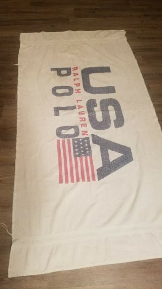 Vtg USA Ralph Lauren Polo Sport Beach 3 Towels polar bear,  safari,  big flag 90s 6
