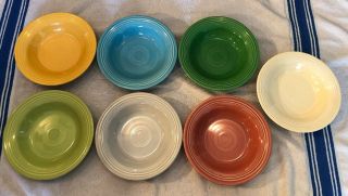 7 Vintage Homer Laughlin Fiesta Harlequin 8.  5 " Deep Plate Soup Bowls - 7 Colors