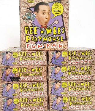 Vintage 9 Boxes Pee Wee Herman Playhouse Topps Trading Card Fun Packs