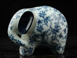 Chinese Old Porcelain Hand Painted Elephant Statue C01