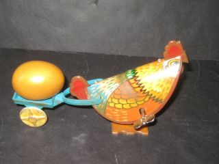 Vintage Chicken & Egg Metal Wind Up Toy