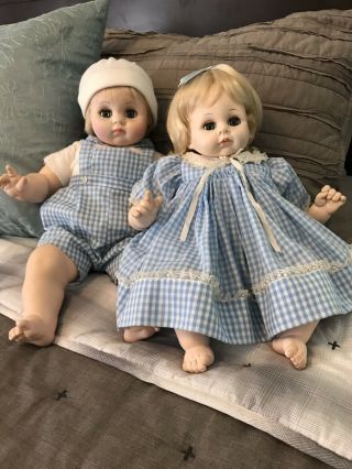 Vintage Madame Alexander Pussycat Doll Twins 18”