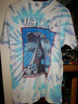 Vintage 90s Neil Young & Pearl Jam Tour 1993 T Shirt Large