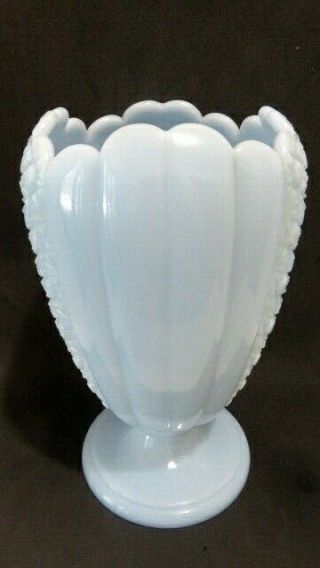 Vintage Fenton Daisy & Button Pattern Pastel Baby Blue Milk Glass 9 