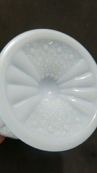 Vintage Fenton Daisy & Button Pattern Pastel Baby Blue Milk Glass 9 