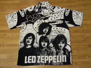Vintage Rare Dragonfly Led Zeppelin Button Down Shirt Xl Rock Band