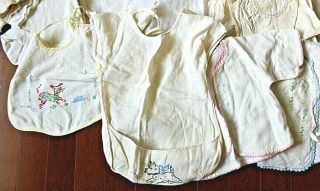 25,  Antique Vintage Baby Clothes Dresses Bonnet Lace Trim TLC Repair 40 ' s Dolls 2