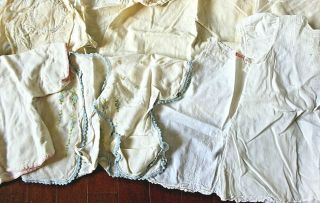 25,  Antique Vintage Baby Clothes Dresses Bonnet Lace Trim TLC Repair 40 ' s Dolls 3