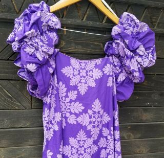 VTG T&L Muumuu Factory Women ' s Aloha HAWAIIAN Long Dress Sz.  L 3