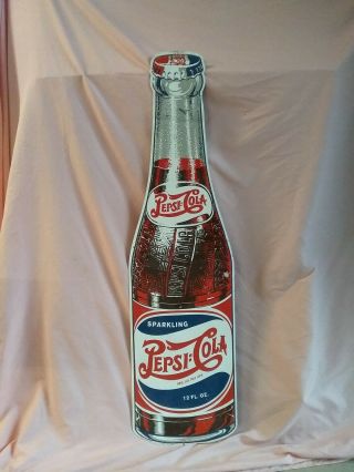 Vintage 42 " Pepsi Cola Soda Bottle Metal Sign By Stout Marketing