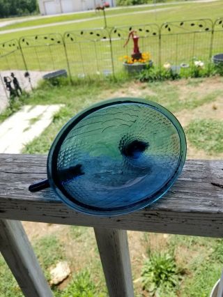 Vintage Indiana Glass Denim/Confederate Blue Ultra Rare Hen on Nest 5