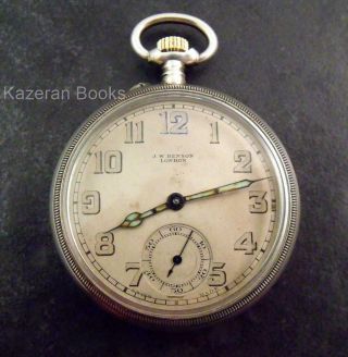 Ww1 Period Solid Silver J W Benson - Francois Borgel Fob Pocket Watch