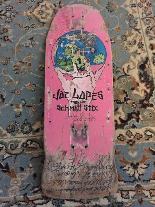 Schmitt Stix Joe Lopes Skateboard Deck Vintage 80’s Alva Powell Peralta Vision