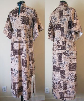 Vintage 1950s Stan Hicks Hawaiian Casuals Pake Muu Cotton Dress B34 Sz XS Hawaii 2